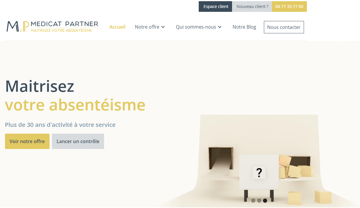 Site Medicat Partner maitrisez votre absentéisme